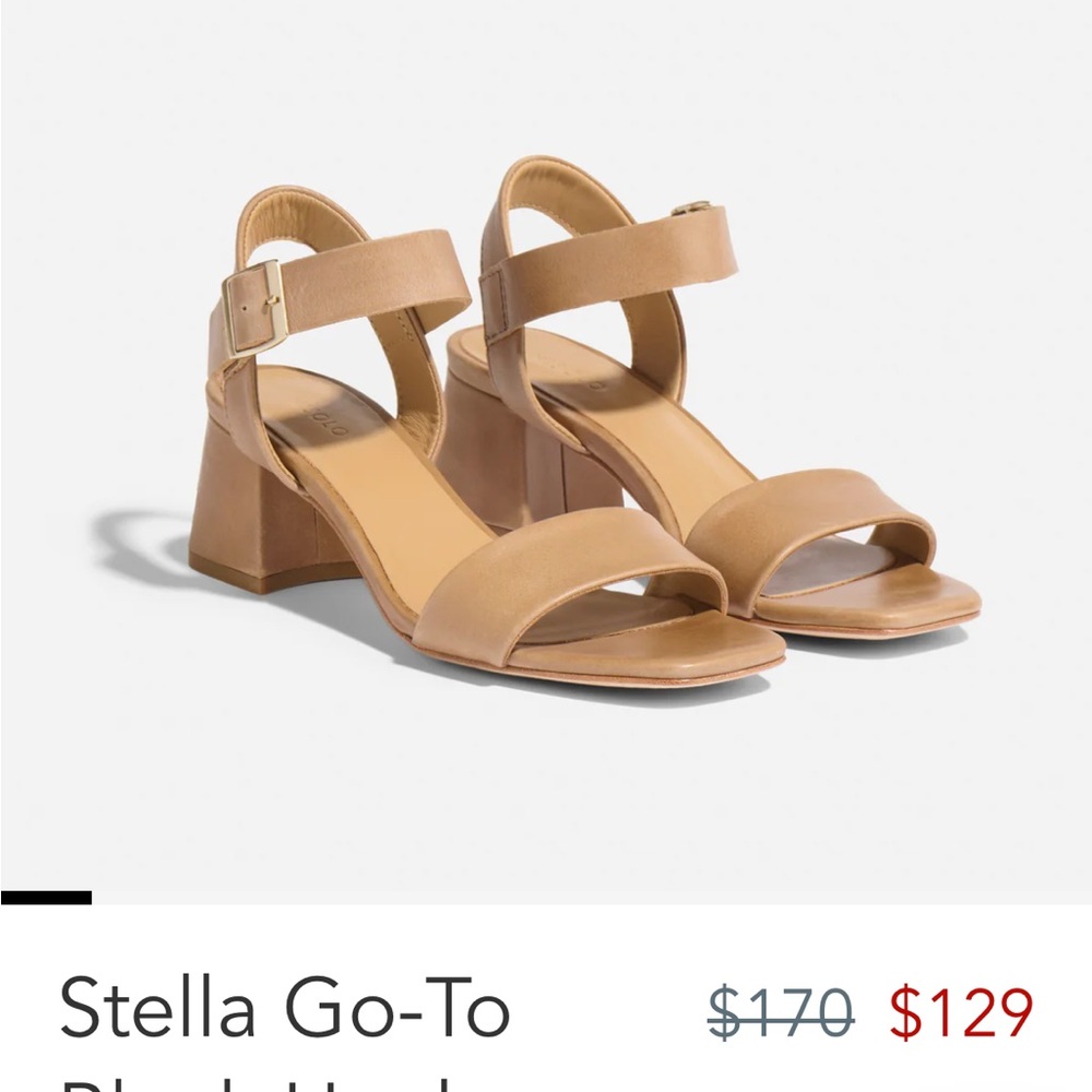 Nisolo Stella Go-To Tan Block Heels